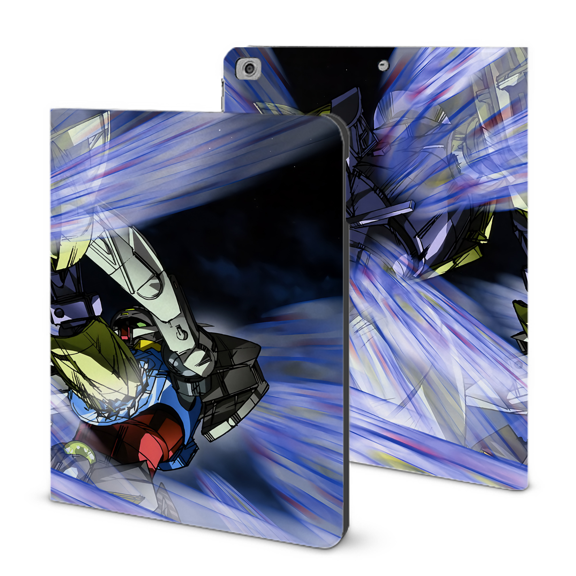 （画像用） 機動戦士ガンダム Mobile Suit Gundam IPad ケース ブック型 PUレザー TPU 耐衝撃 軽量 薄型 ペン収納なし 全面保護 IPad 各モデル対応